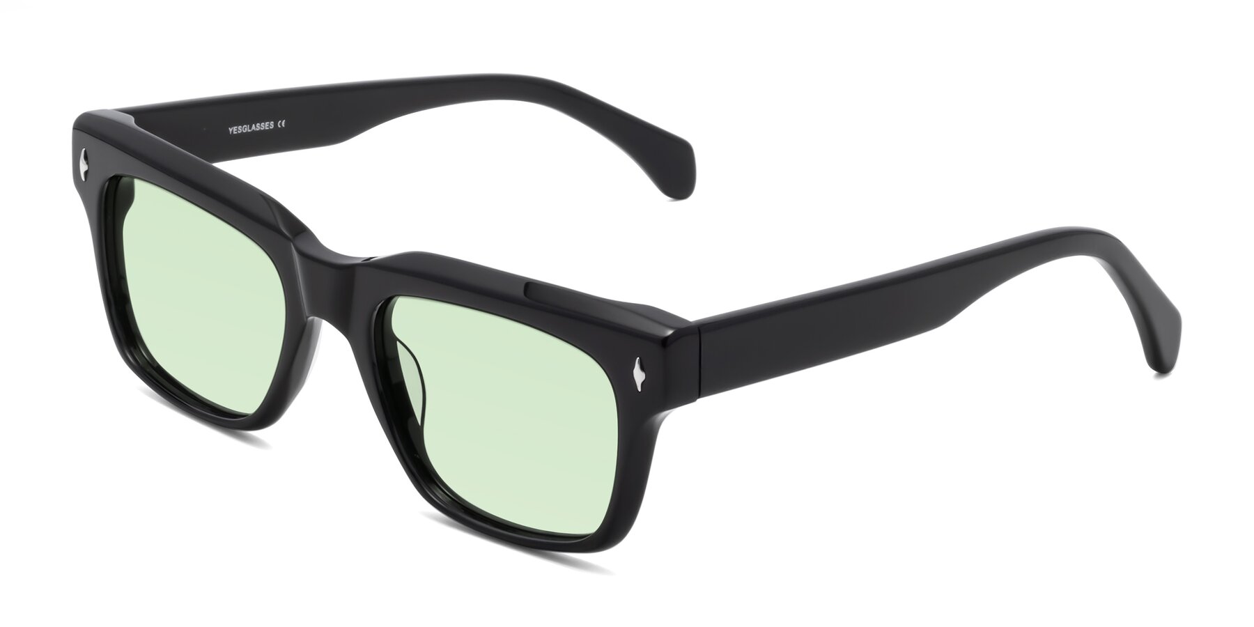 Angle of Forbes in Black with Light Green Tinted Lenses