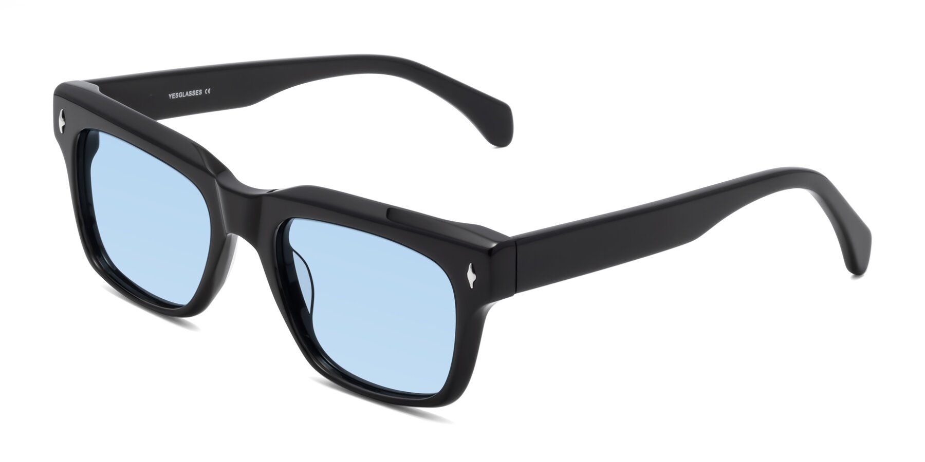 Angle of Forbes in Black with Light Blue Tinted Lenses