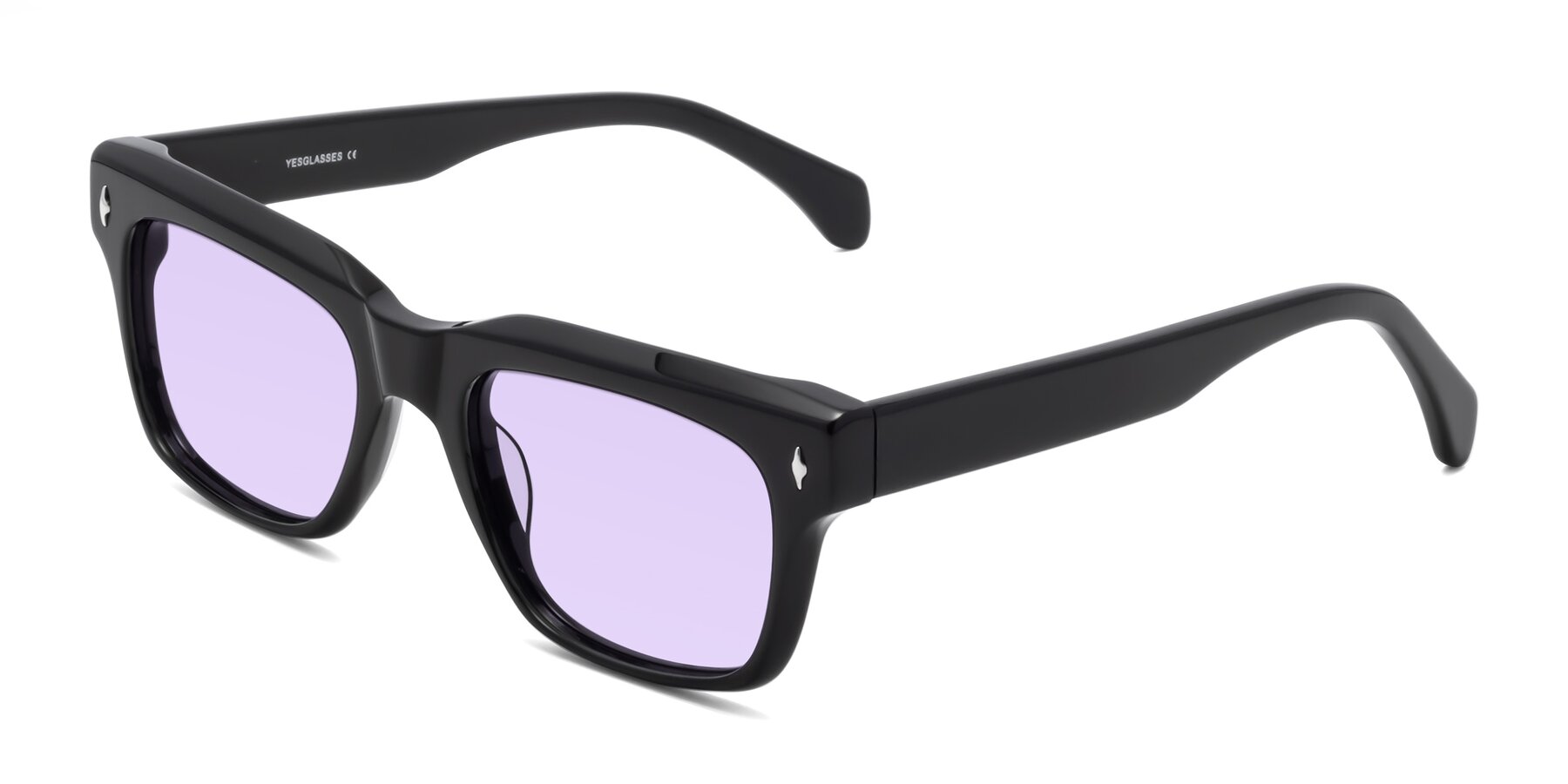 Angle of Forbes in Black with Light Purple Tinted Lenses