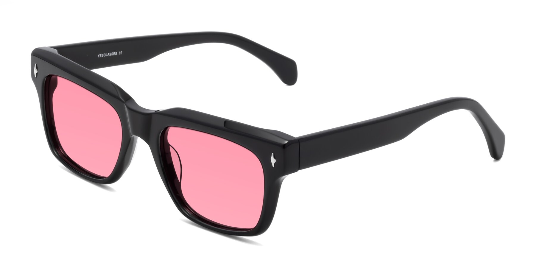 Angle of Forbes in Black with Pink Tinted Lenses