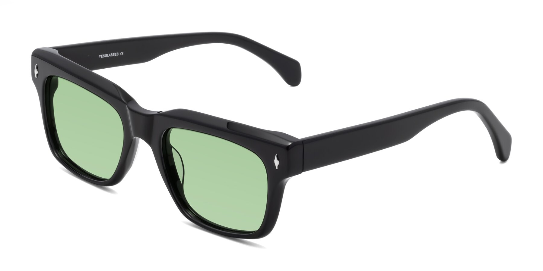 Angle of Forbes in Black with Medium Green Tinted Lenses