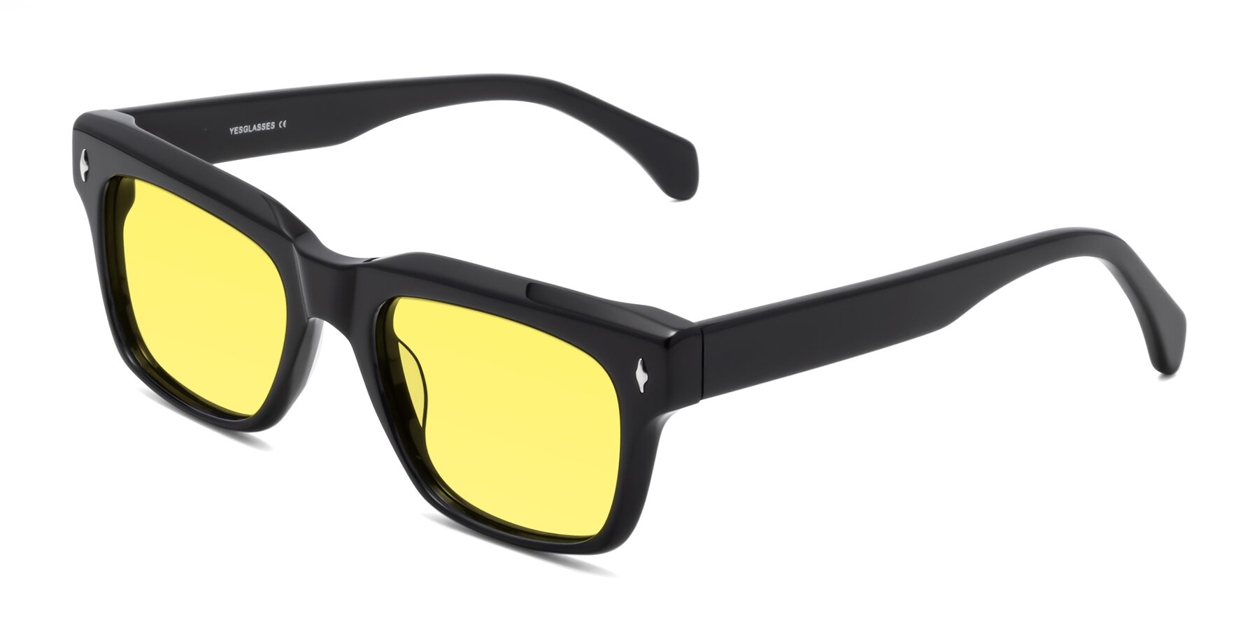 Angle of Forbes in Black with Medium Yellow Tinted Lenses