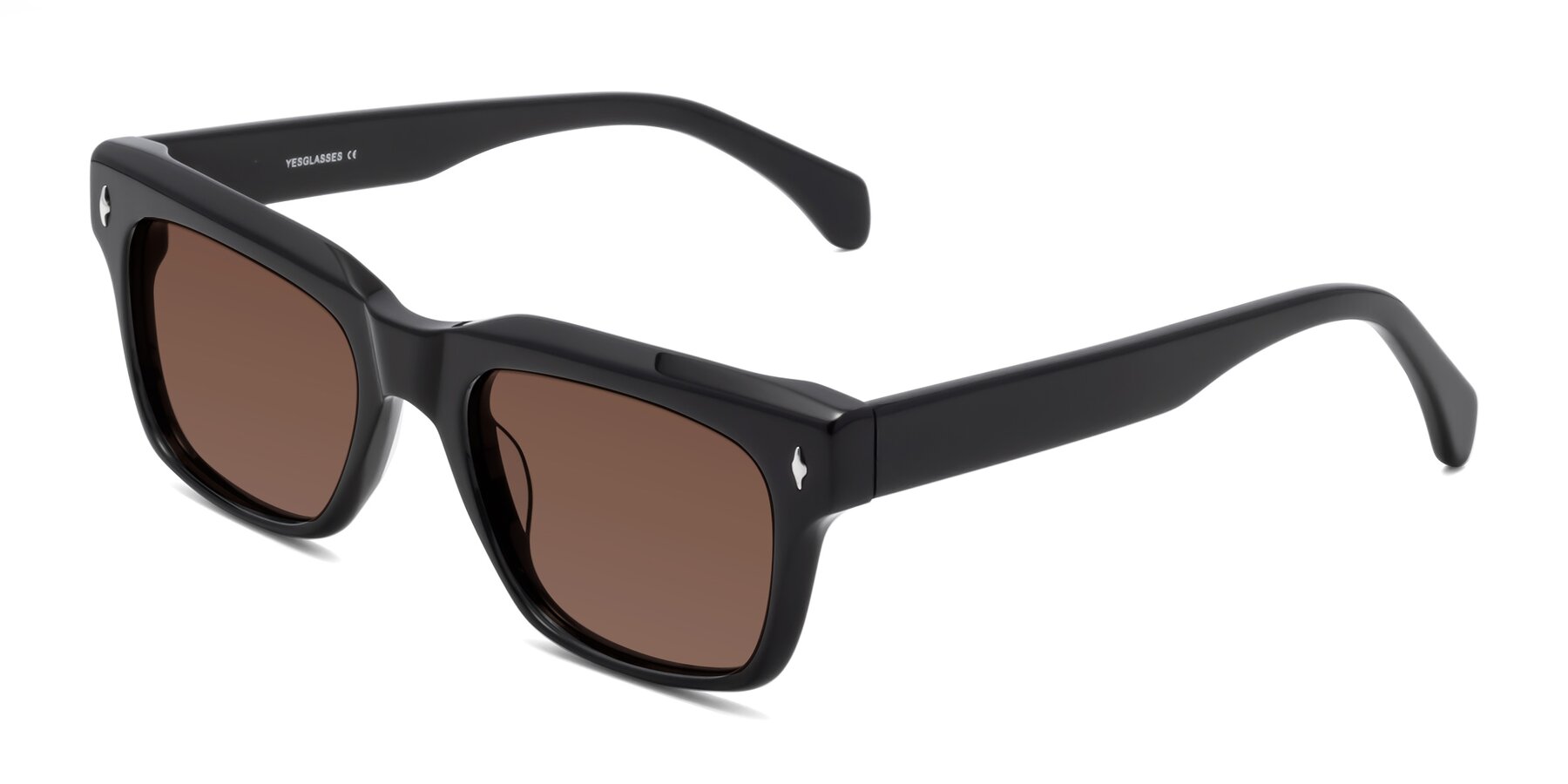 Angle of Forbes in Black with Brown Tinted Lenses