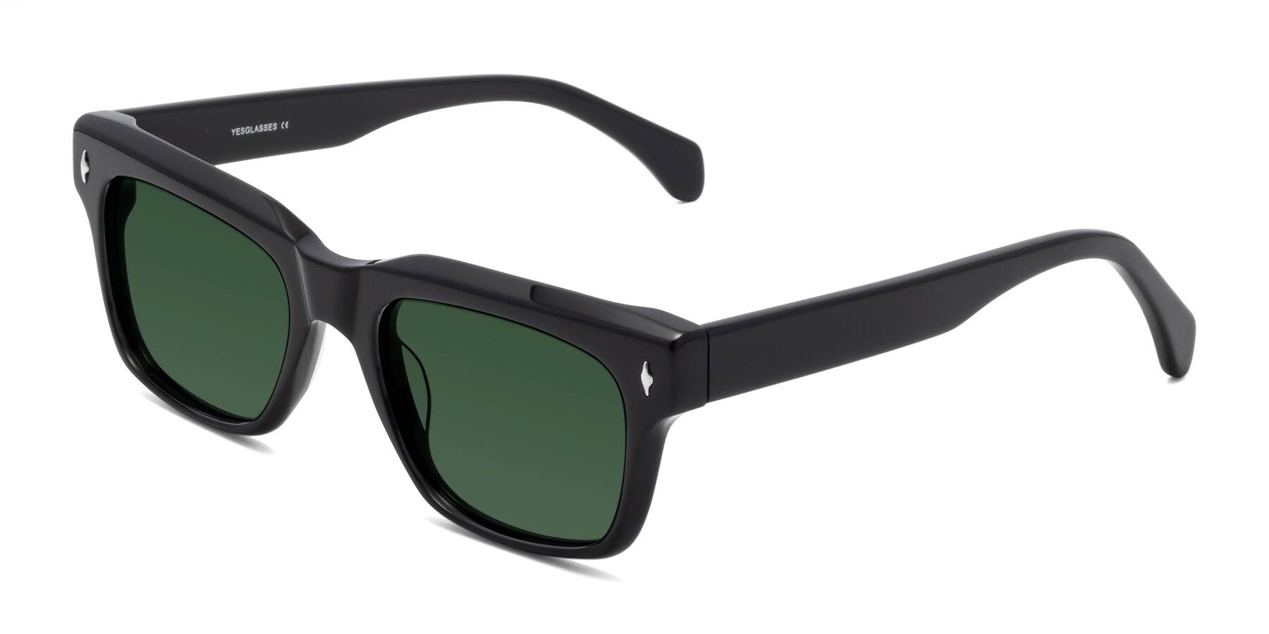 Angle of Forbes in Black with Green Tinted Lenses