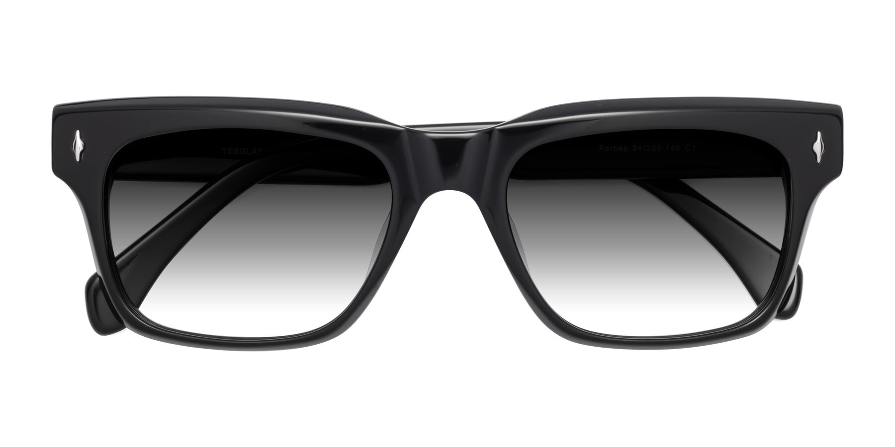 Folded Front of Forbes in Black with Gray Gradient Lenses