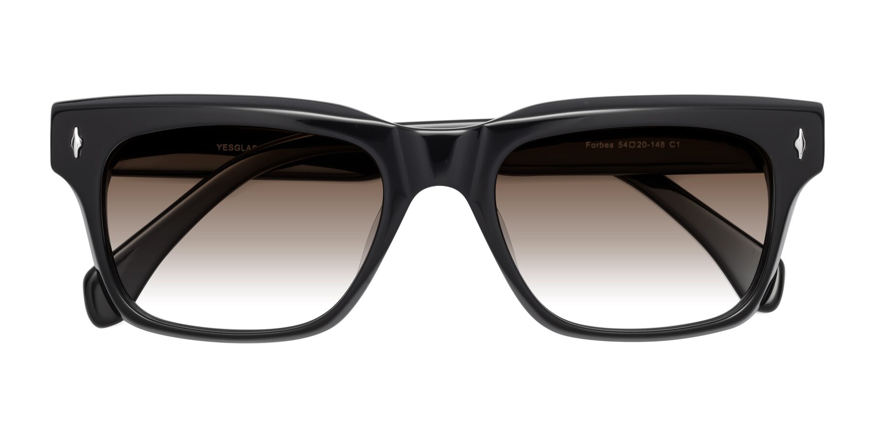 Folded Front of Forbes in Black with Brown Gradient Lenses