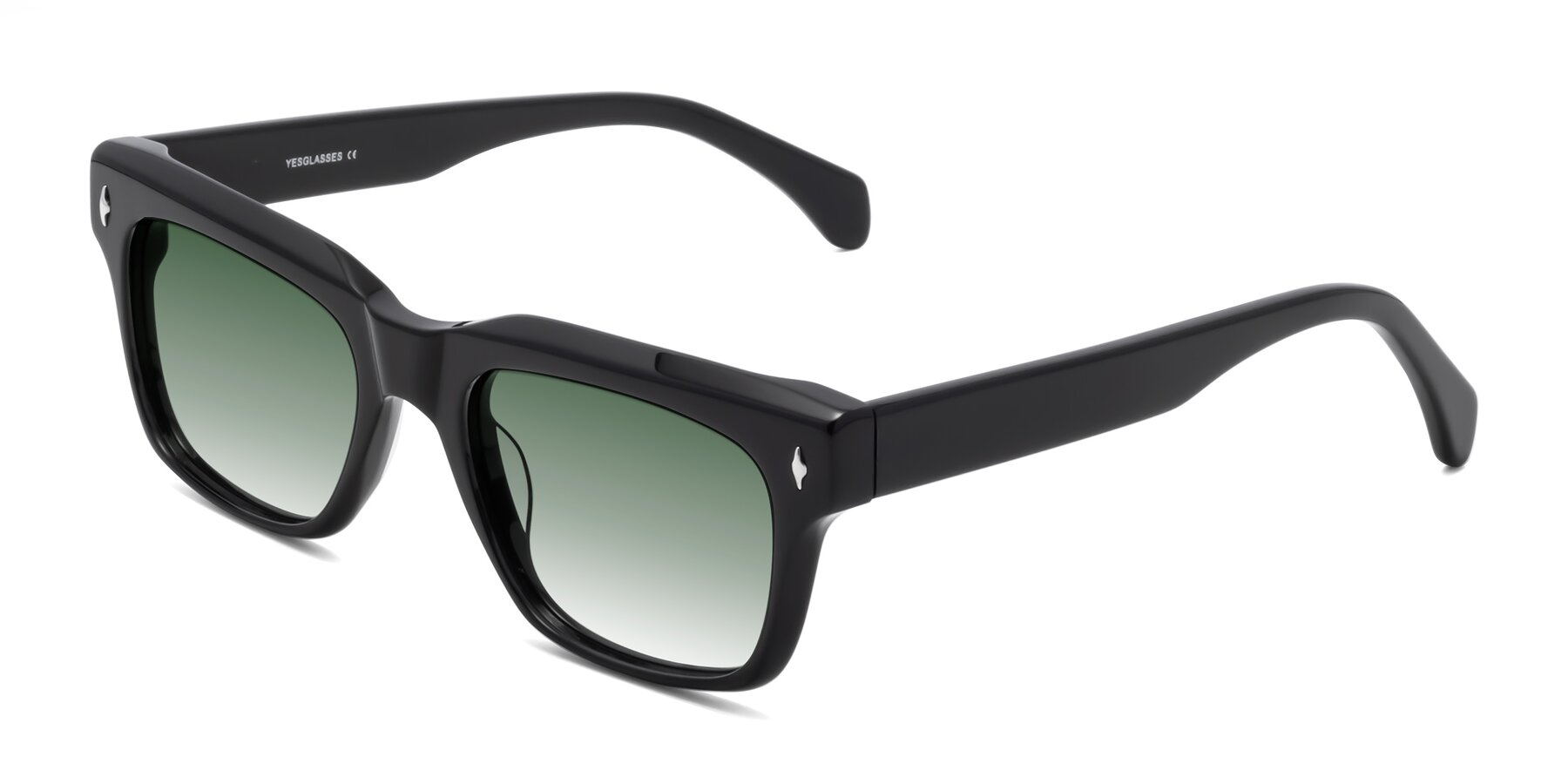Angle of Forbes in Black with Green Gradient Lenses