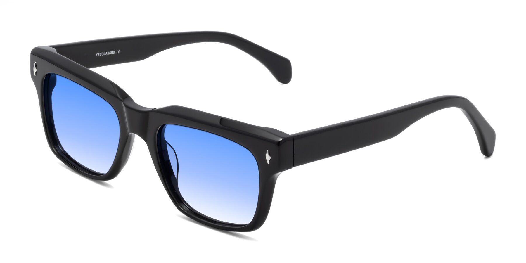 Angle of Forbes in Black with Blue Gradient Lenses