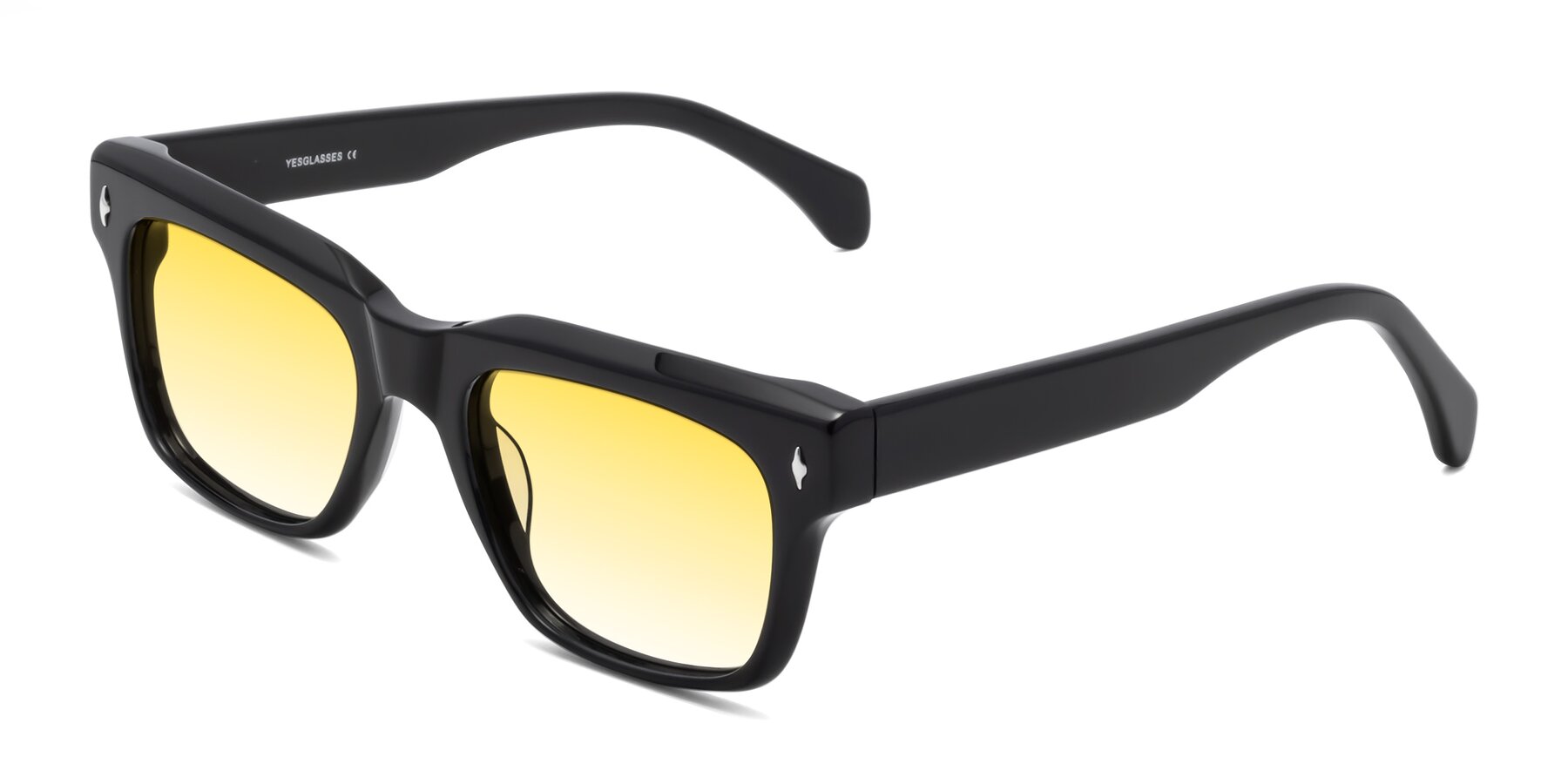 Angle of Forbes in Black with Yellow Gradient Lenses