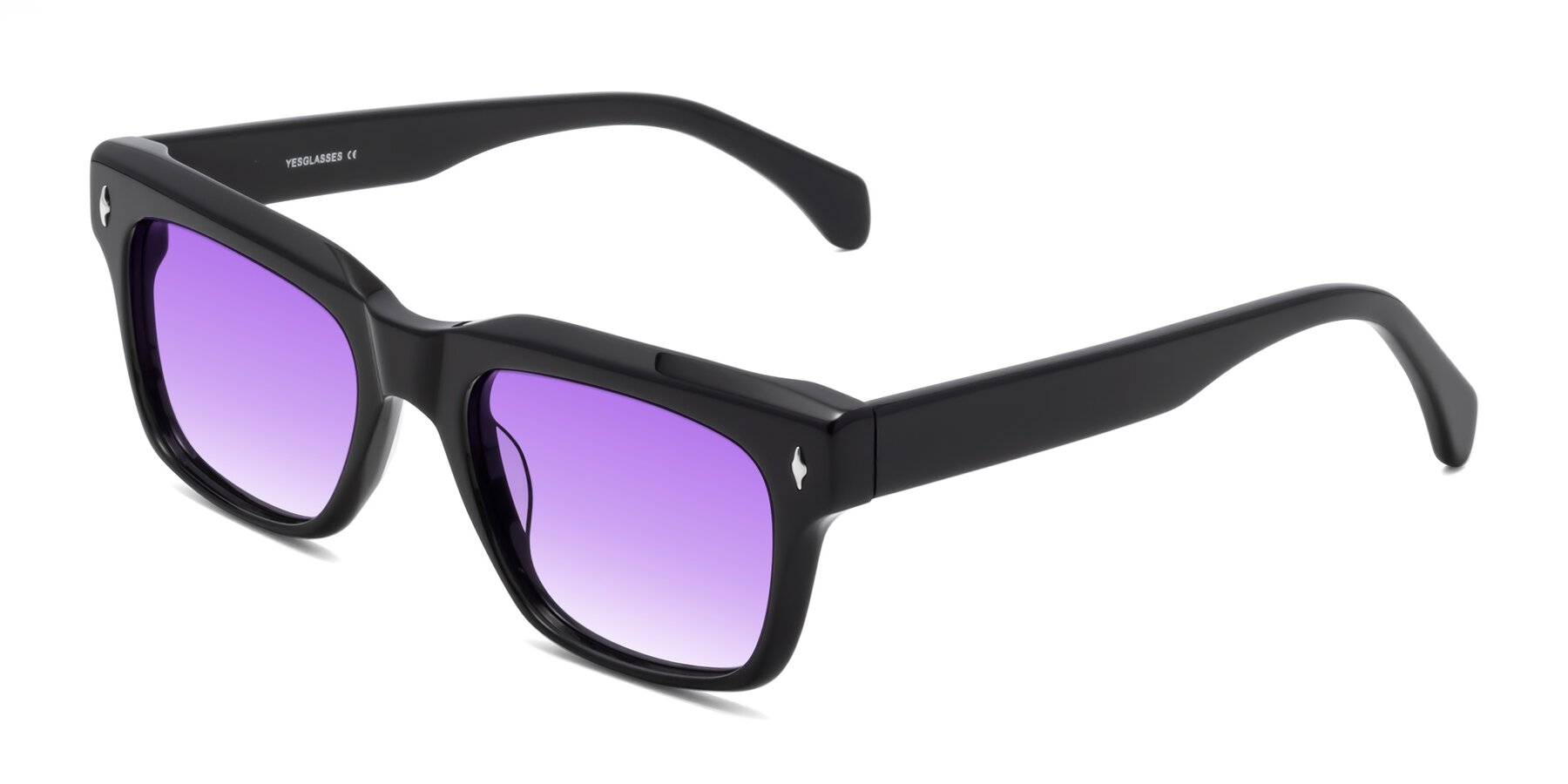 Angle of Forbes in Black with Purple Gradient Lenses