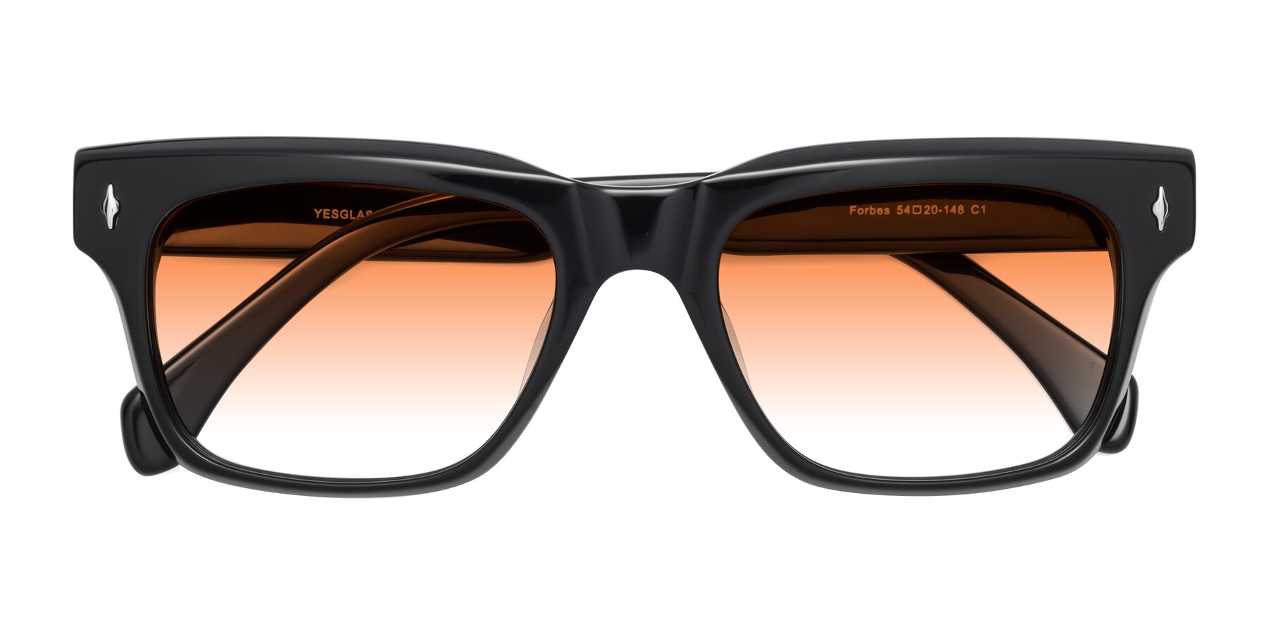 Folded Front of Forbes in Black with Orange Gradient Lenses