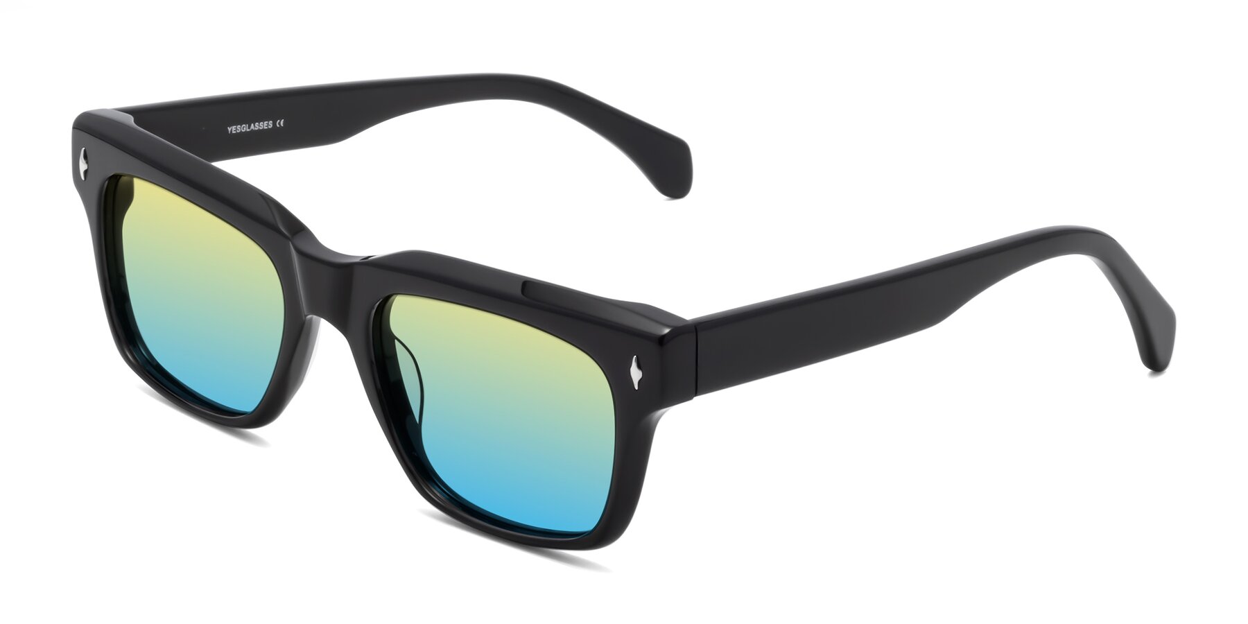 Angle of Forbes in Black with Yellow / Blue Gradient Lenses