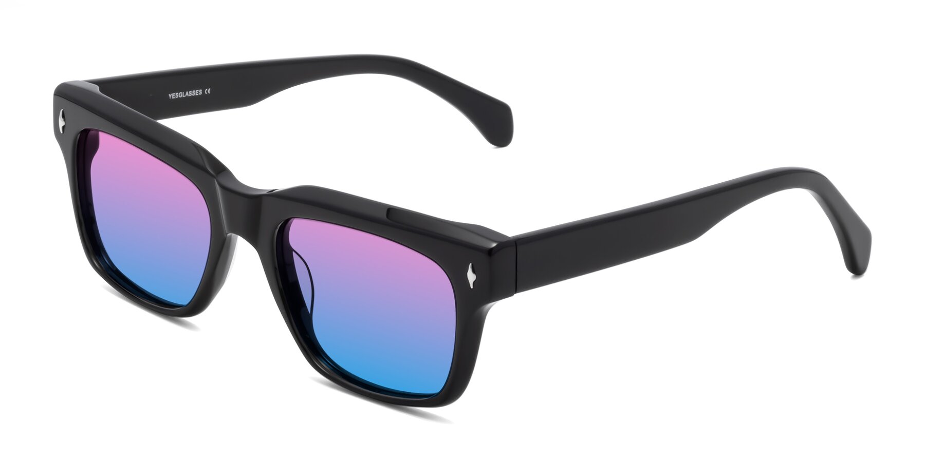 Angle of Forbes in Black with Pink / Blue Gradient Lenses