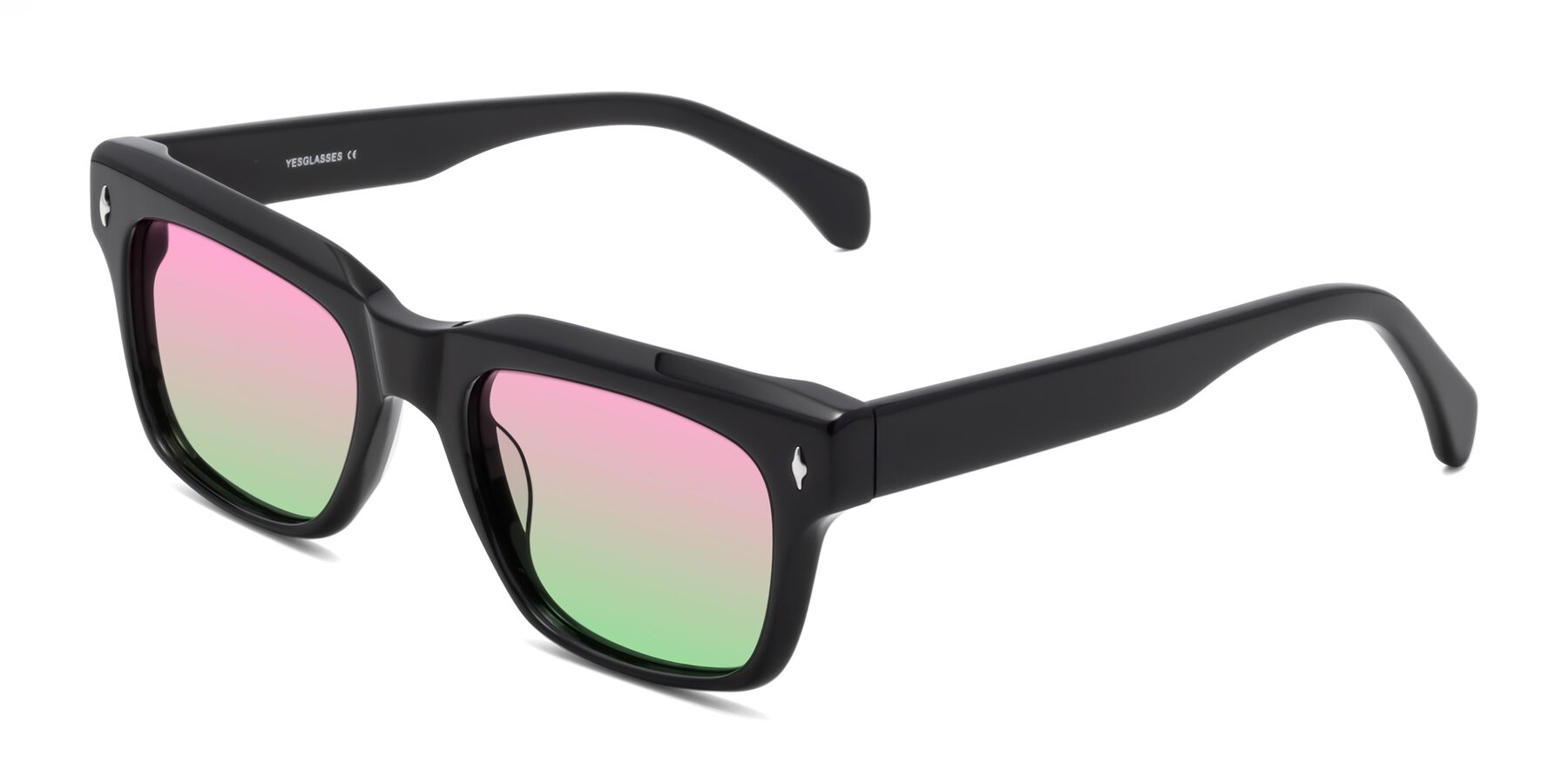 Angle of Forbes in Black with Pink / Green Gradient Lenses