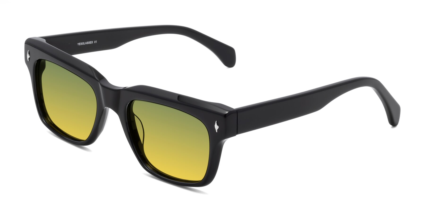 Angle of Forbes in Black with Green / Yellow Gradient Lenses