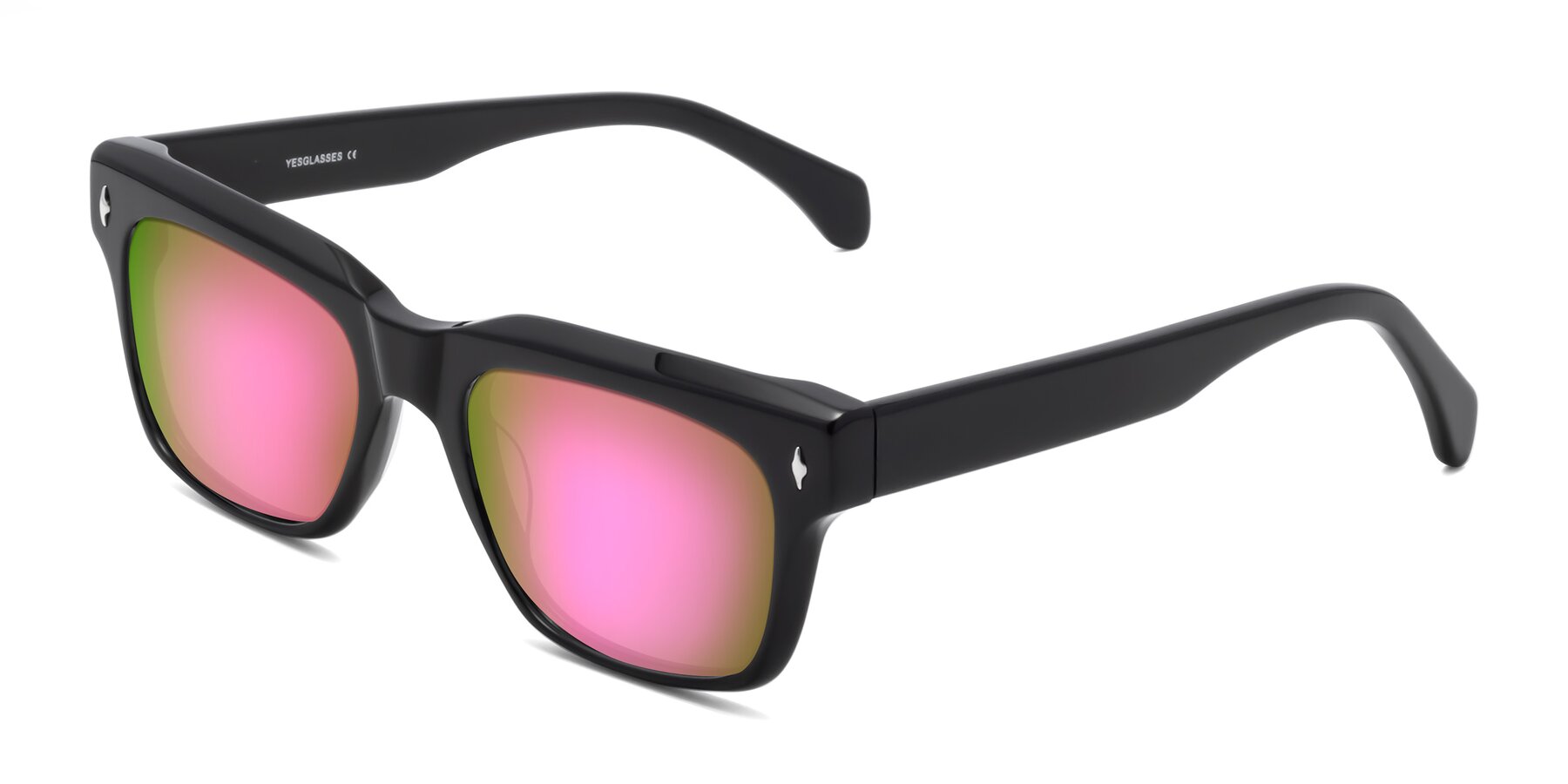Angle of Forbes in Black with Pink Mirrored Lenses