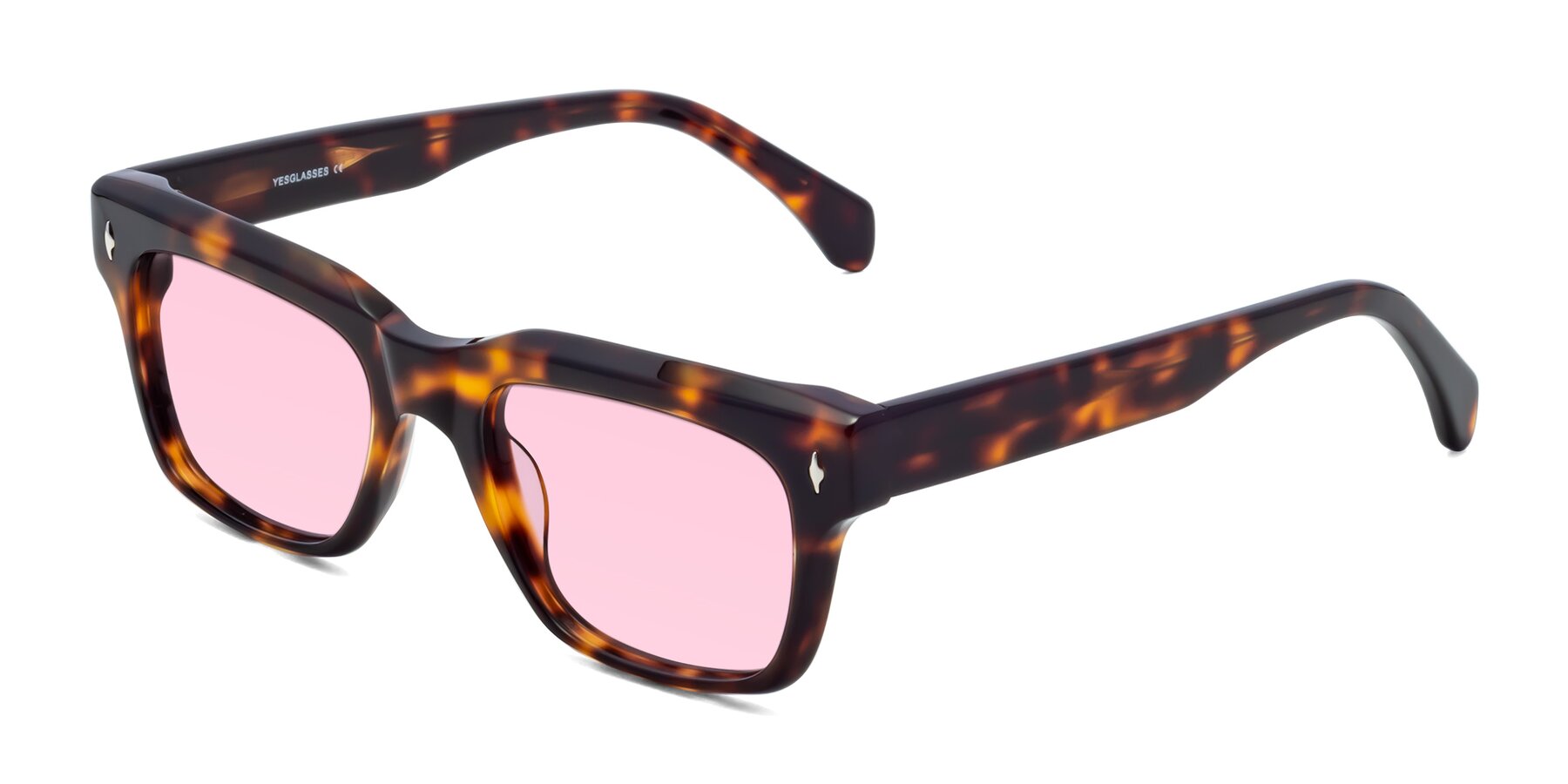Angle of Forbes in Tortoise with Light Pink Tinted Lenses