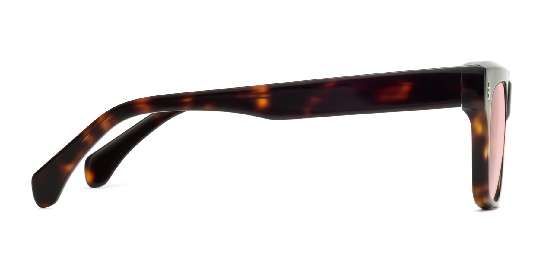 Side of Forbes in Tortoise with Light Garnet Tinted Lenses