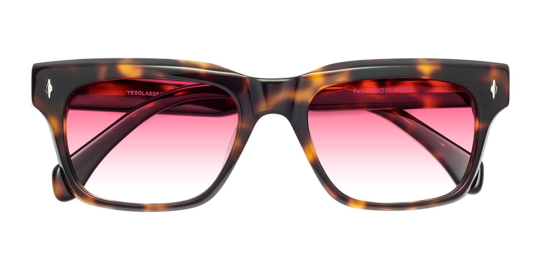 Folded Front of Forbes in Tortoise with Pink Gradient Lenses