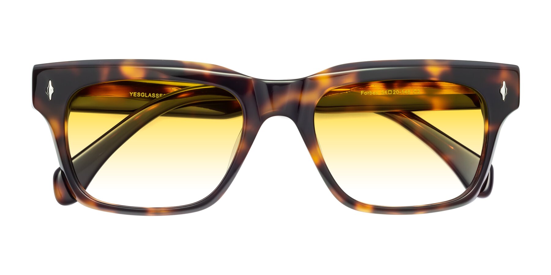 Folded Front of Forbes in Tortoise with Yellow Gradient Lenses