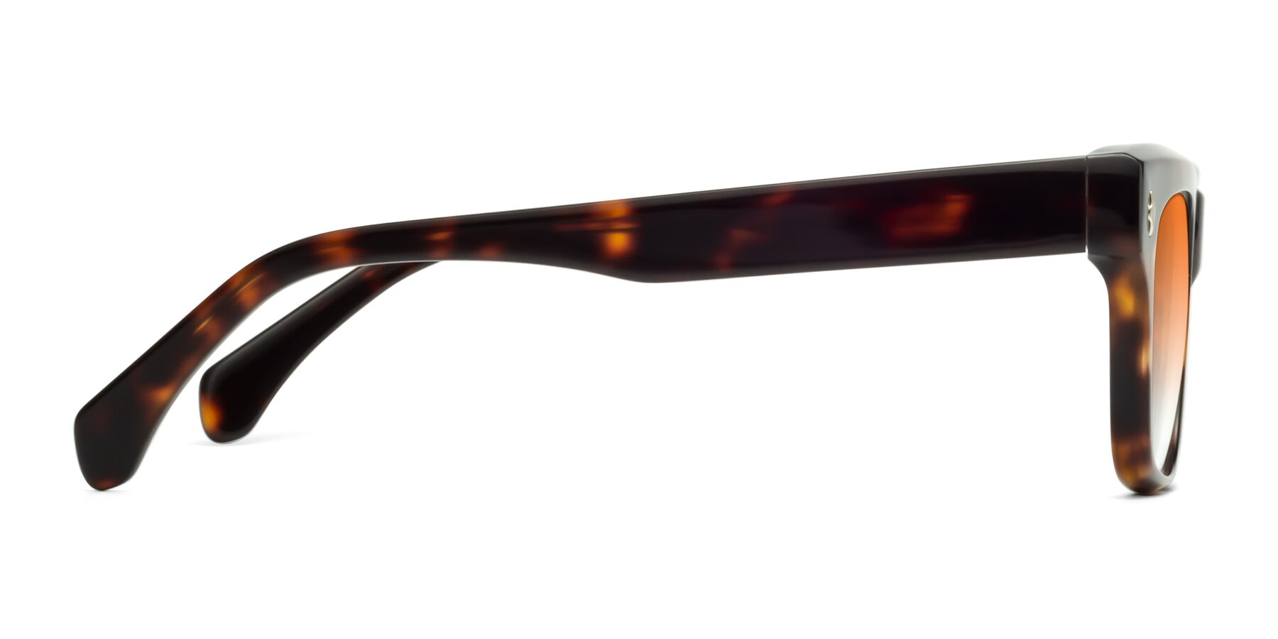 Side of Forbes in Tortoise with Orange Gradient Lenses