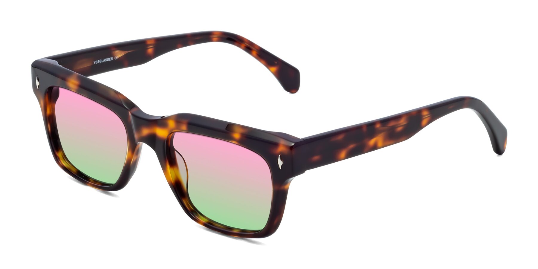 Angle of Forbes in Tortoise with Pink / Green Gradient Lenses