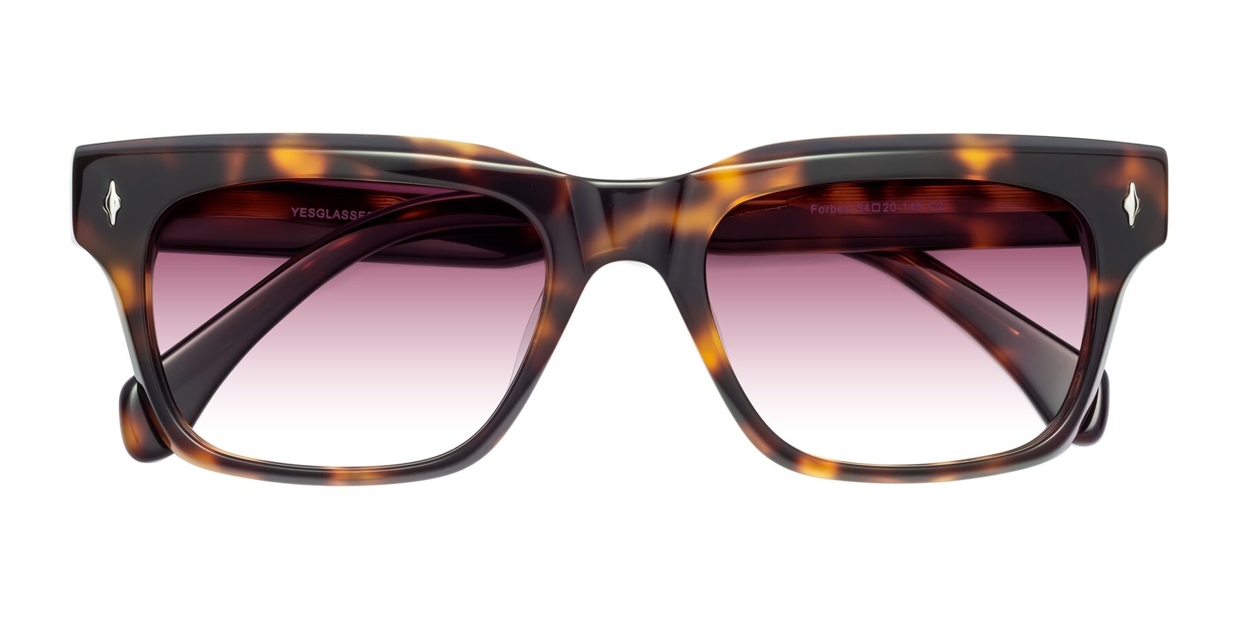 Folded Front of Forbes in Tortoise with Wine Gradient Lenses