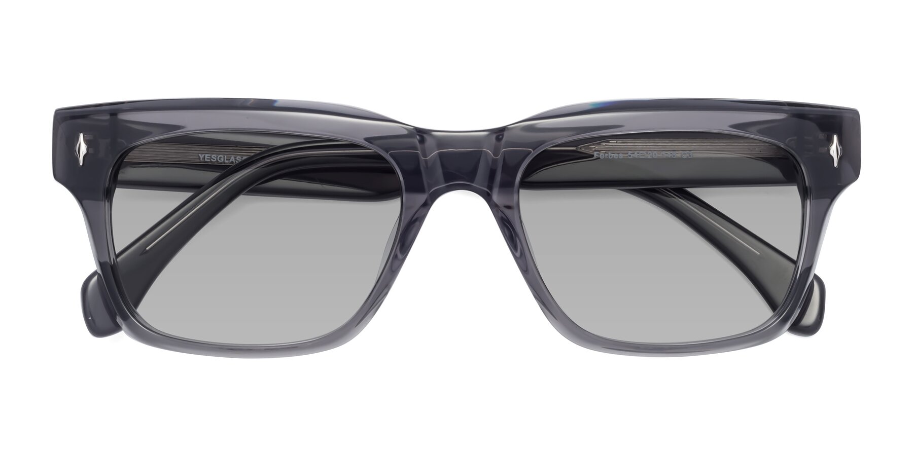 Folded Front of Forbes in Gray with Light Gray Tinted Lenses