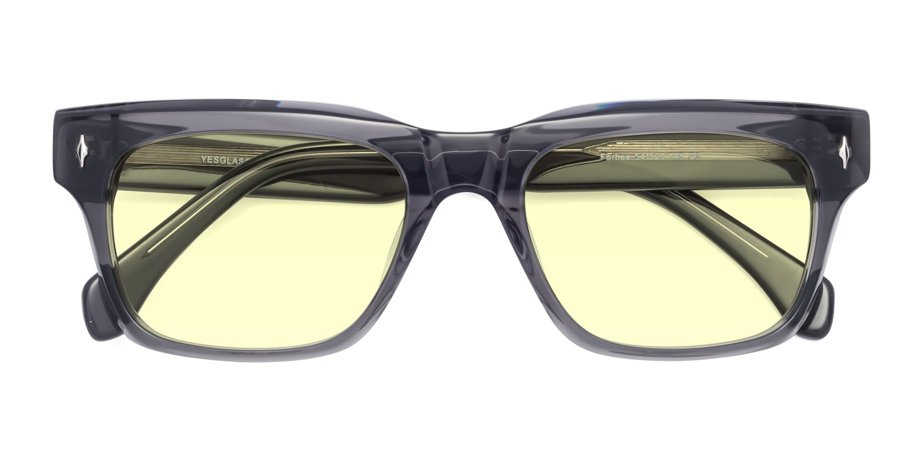 Folded Front of Forbes in Gray with Light Yellow Tinted Lenses