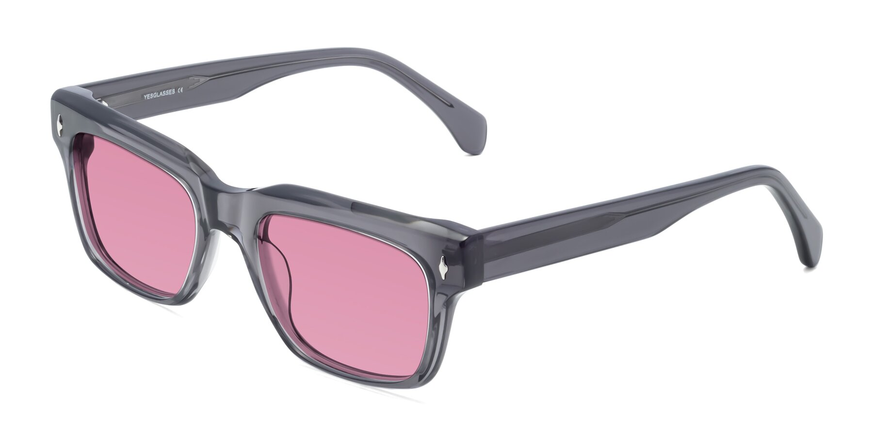 Angle of Forbes in Gray with Medium Wine Tinted Lenses