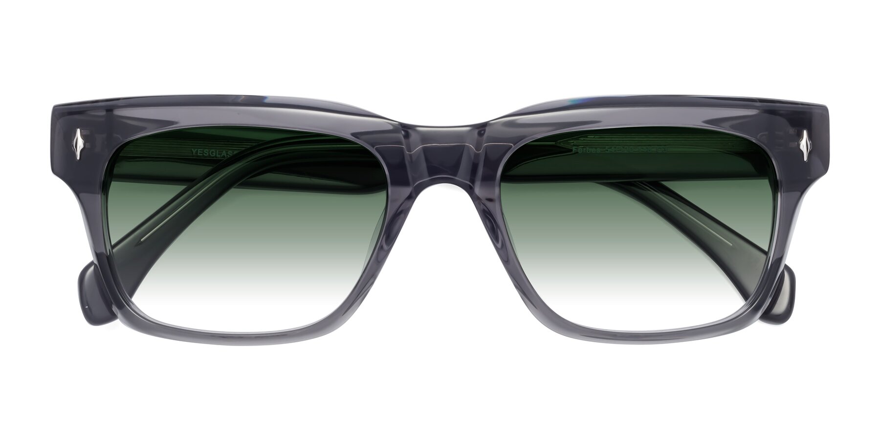 Folded Front of Forbes in Gray with Green Gradient Lenses