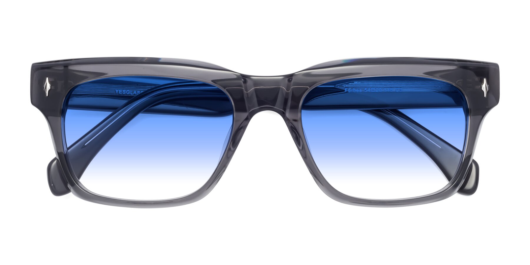 Folded Front of Forbes in Gray with Blue Gradient Lenses