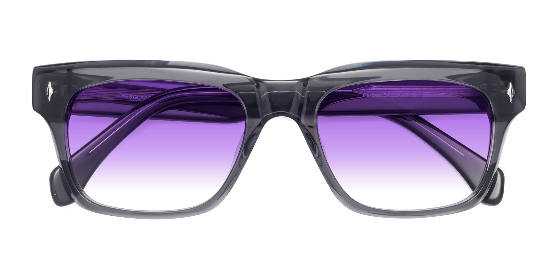 Folded Front of Forbes in Gray with Purple Gradient Lenses
