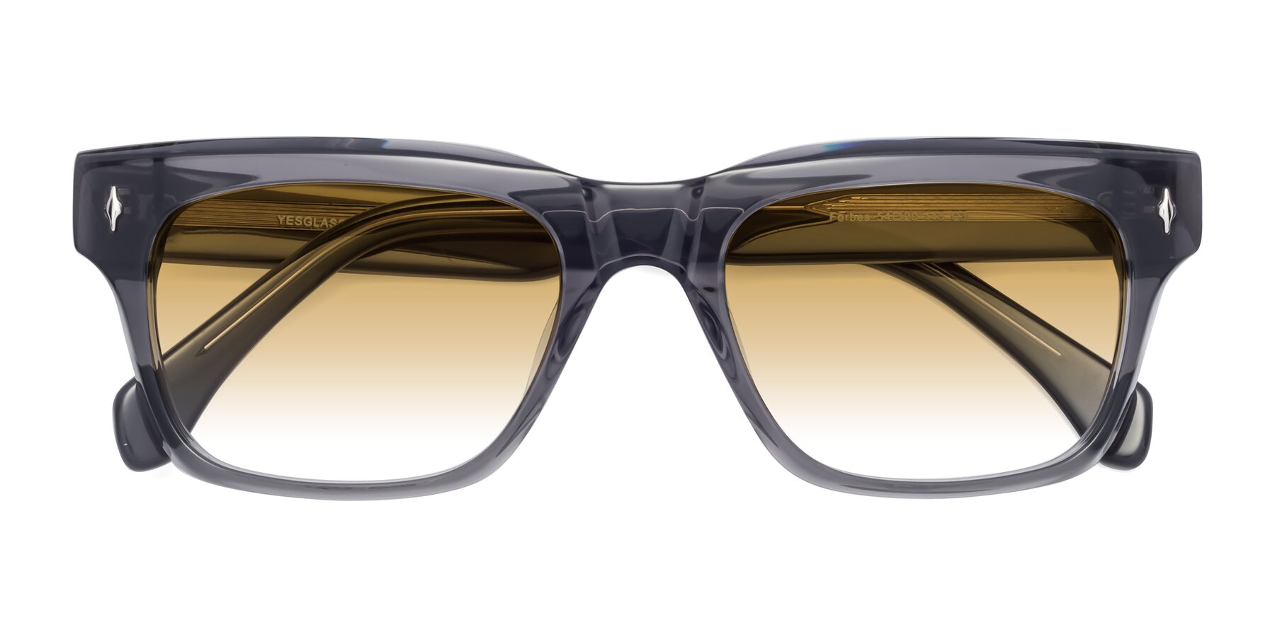 Folded Front of Forbes in Gray with Champagne Gradient Lenses