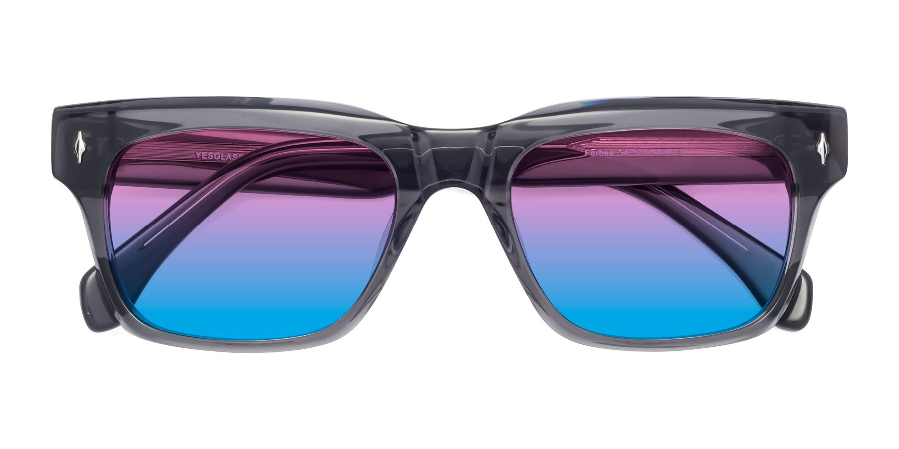 Folded Front of Forbes in Gray with Pink / Blue Gradient Lenses