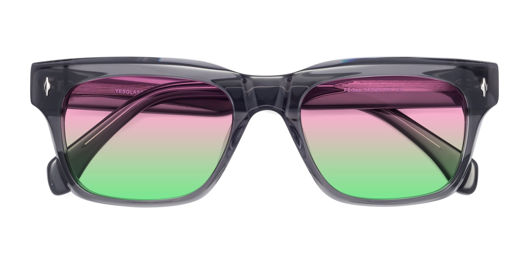 Folded Front of Forbes in Gray with Pink / Green Gradient Lenses