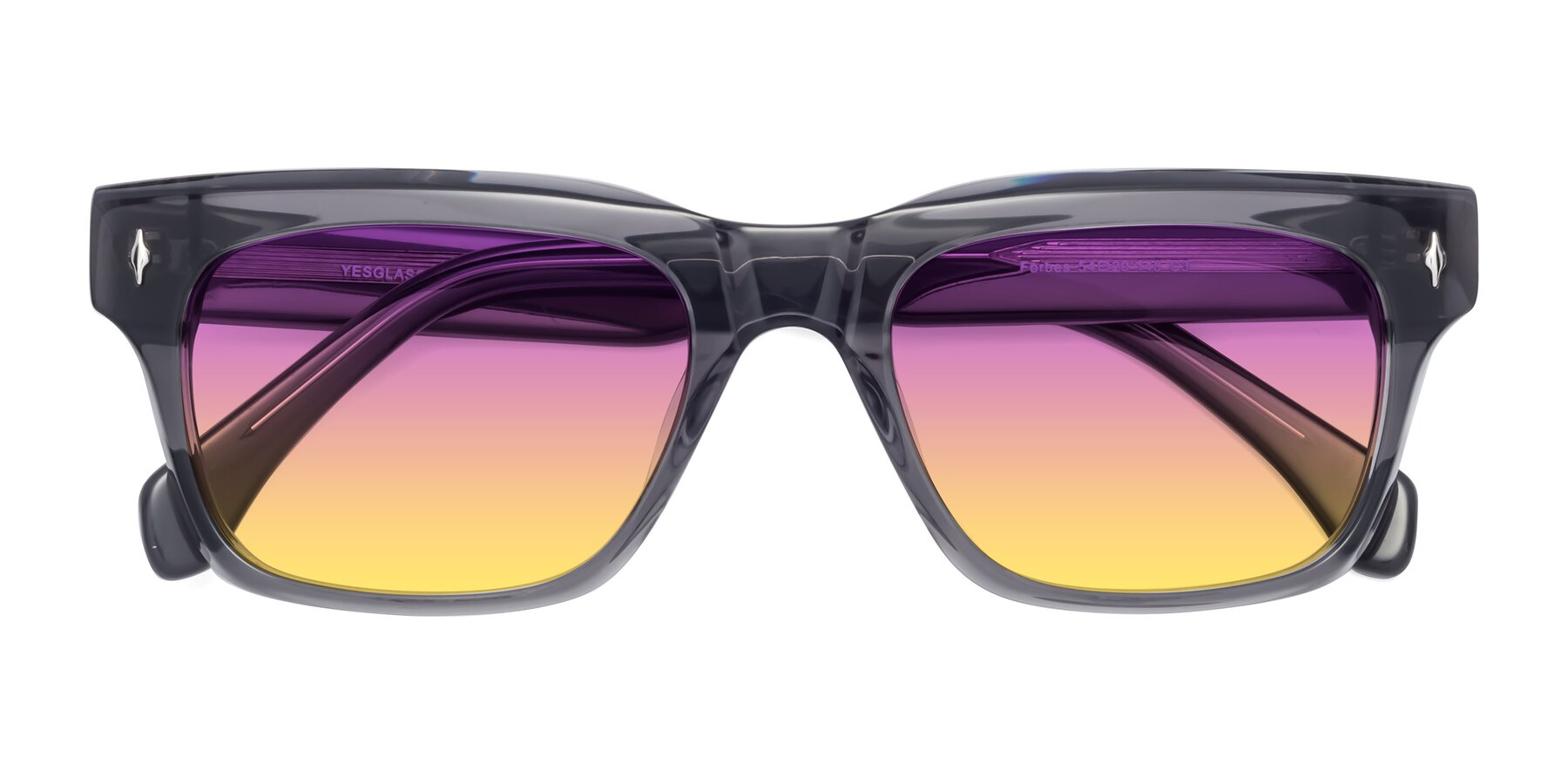 Folded Front of Forbes in Gray with Purple / Yellow Gradient Lenses