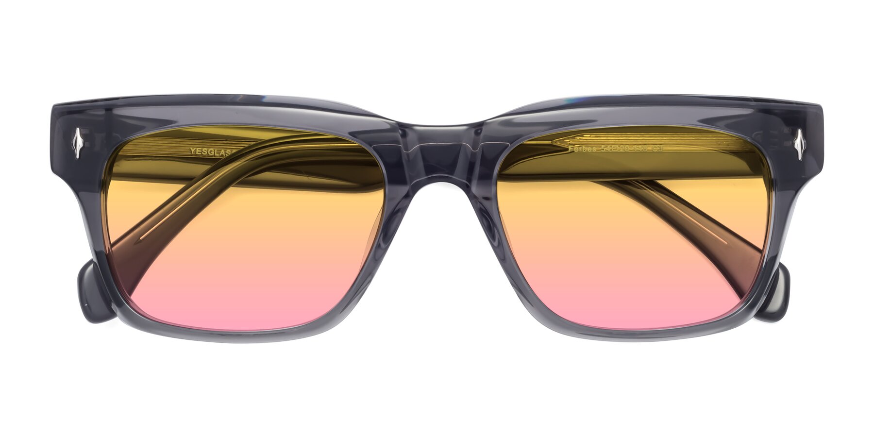 Folded Front of Forbes in Gray with Yellow / Pink Gradient Lenses