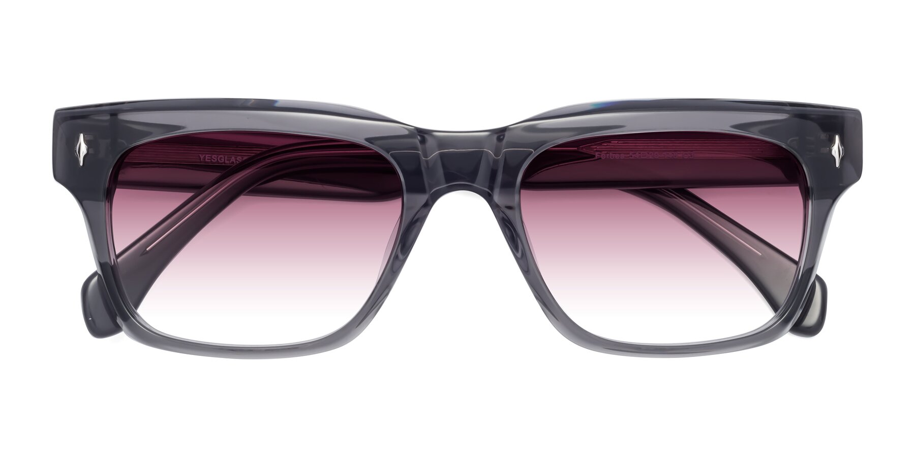 Folded Front of Forbes in Gray with Wine Gradient Lenses