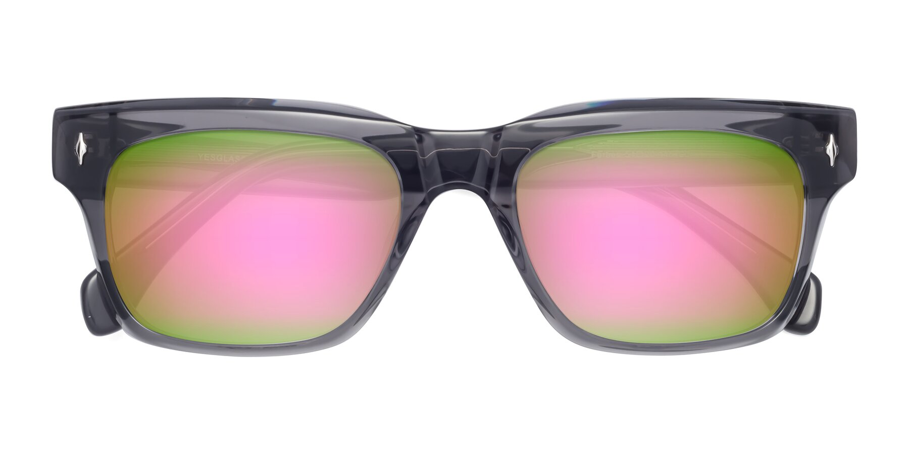 Folded Front of Forbes in Gray with Pink Mirrored Lenses