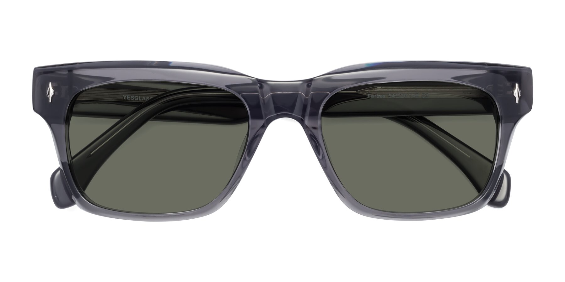 Folded Front of Forbes in Gray with Gray Polarized Lenses
