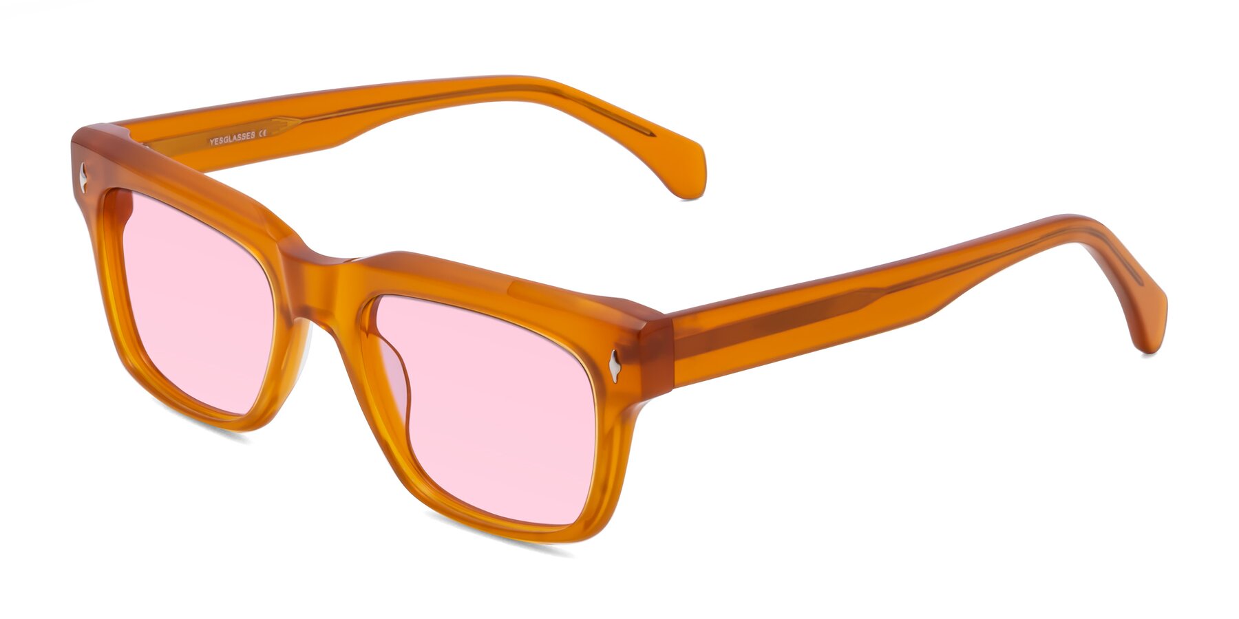 Angle of Forbes in Pumpkin with Light Pink Tinted Lenses