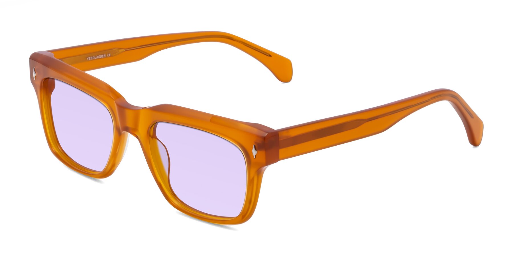 Angle of Forbes in Pumpkin with Light Purple Tinted Lenses