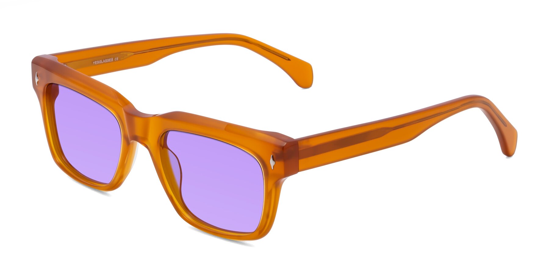 Angle of Forbes in Pumpkin with Medium Purple Tinted Lenses