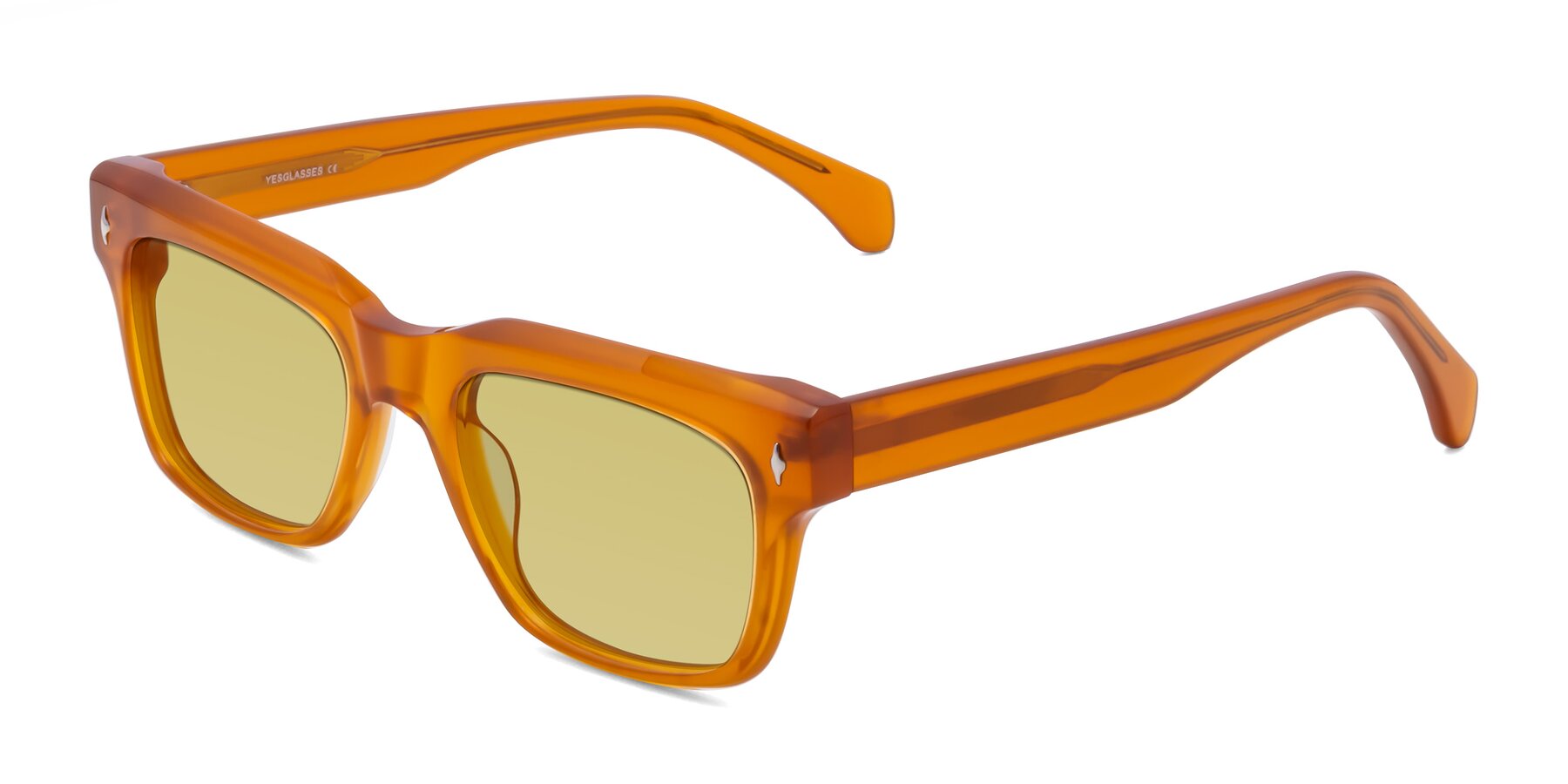 Angle of Forbes in Pumpkin with Medium Champagne Tinted Lenses