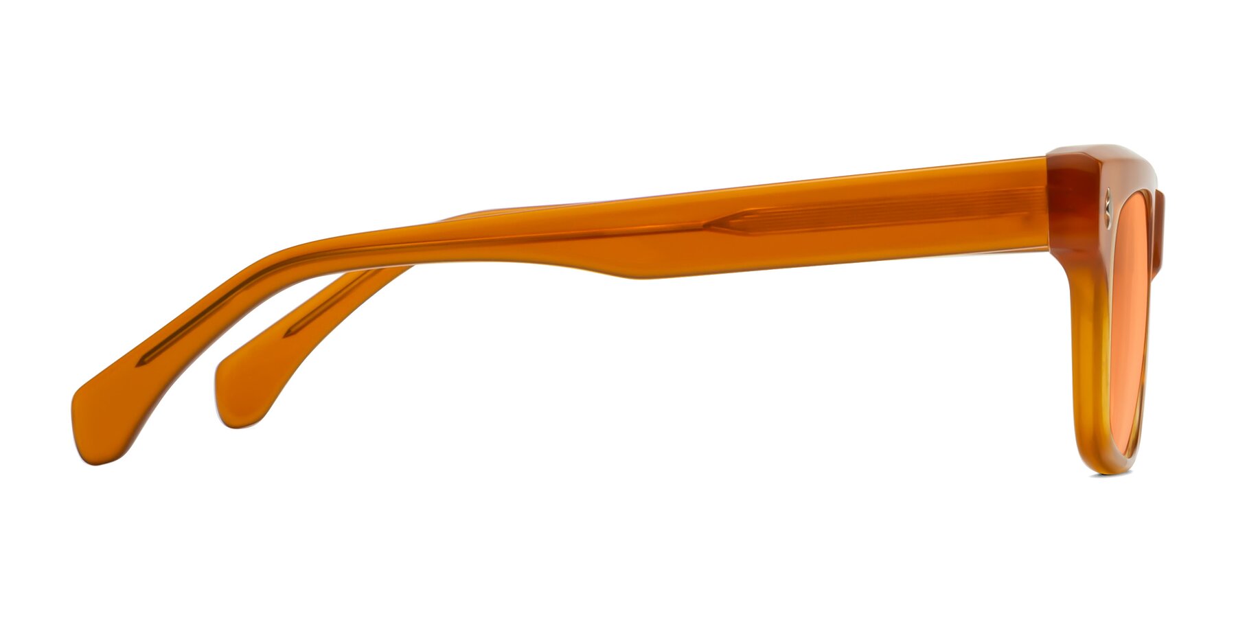 Side of Forbes in Pumpkin with Medium Orange Tinted Lenses