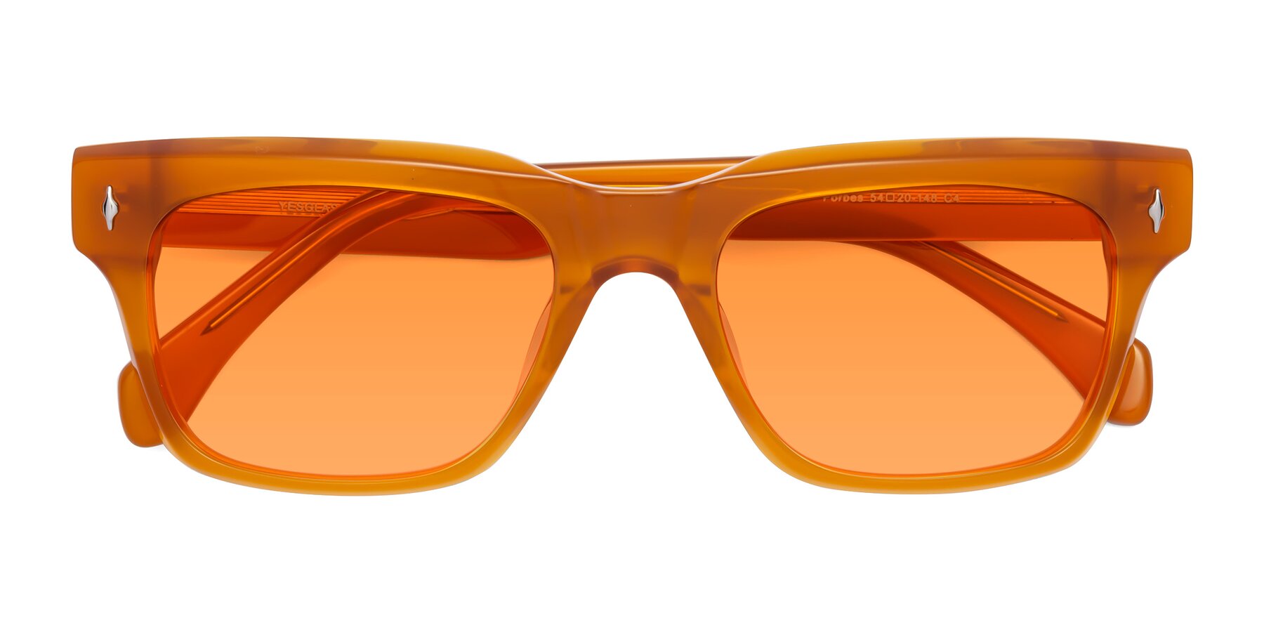 Folded Front of Forbes in Pumpkin with Orange Tinted Lenses