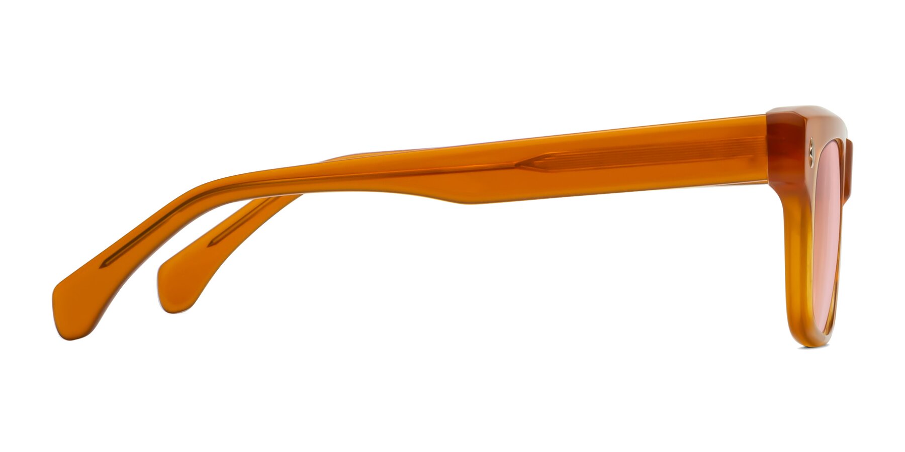 Side of Forbes in Pumpkin with Light Garnet Tinted Lenses