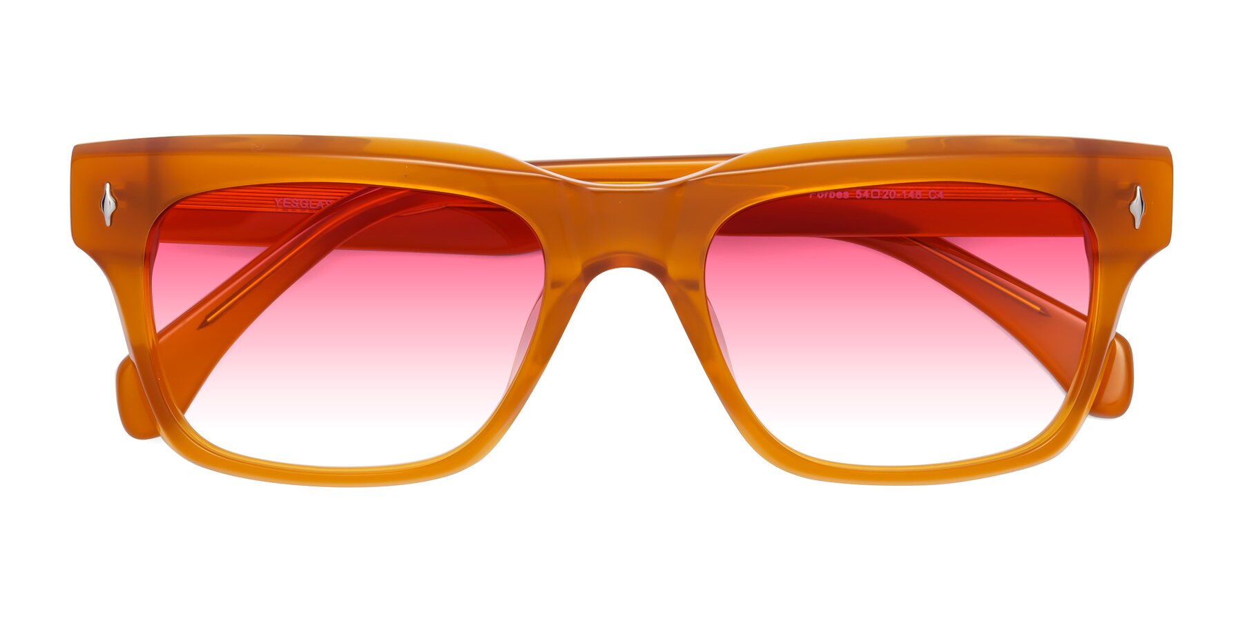 Folded Front of Forbes in Pumpkin with Pink Gradient Lenses