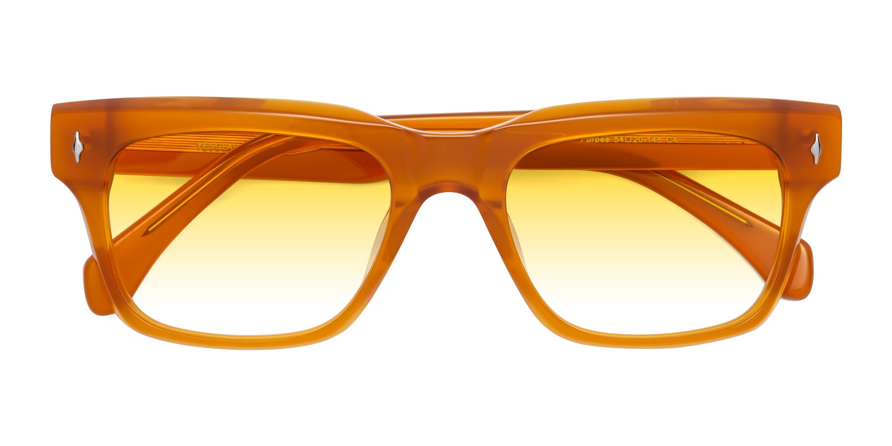 Folded Front of Forbes in Pumpkin with Yellow Gradient Lenses